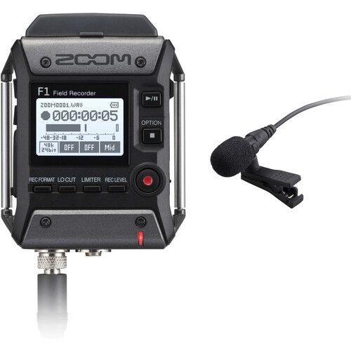 Zoom F1 Field Recorder with Lavalier Microphone - Image 1