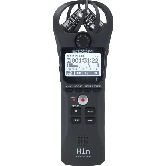 zoom_zh1n_h1n_handy_recorder_1381744.webp Zoom H1n 2-Input / 2-Track Portable Handy Recorder with Onboard X/Y Microphone(black) - Image 1