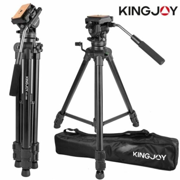 Kingjoy Pro Video Tripod Black (VT-1500) - Image 1