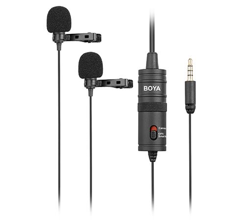 1522636400-1.jpg BOYA BY-M1DM Dual Lavalier Universal Microphone - Image 1